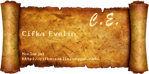 Cifka Evelin névjegykártya